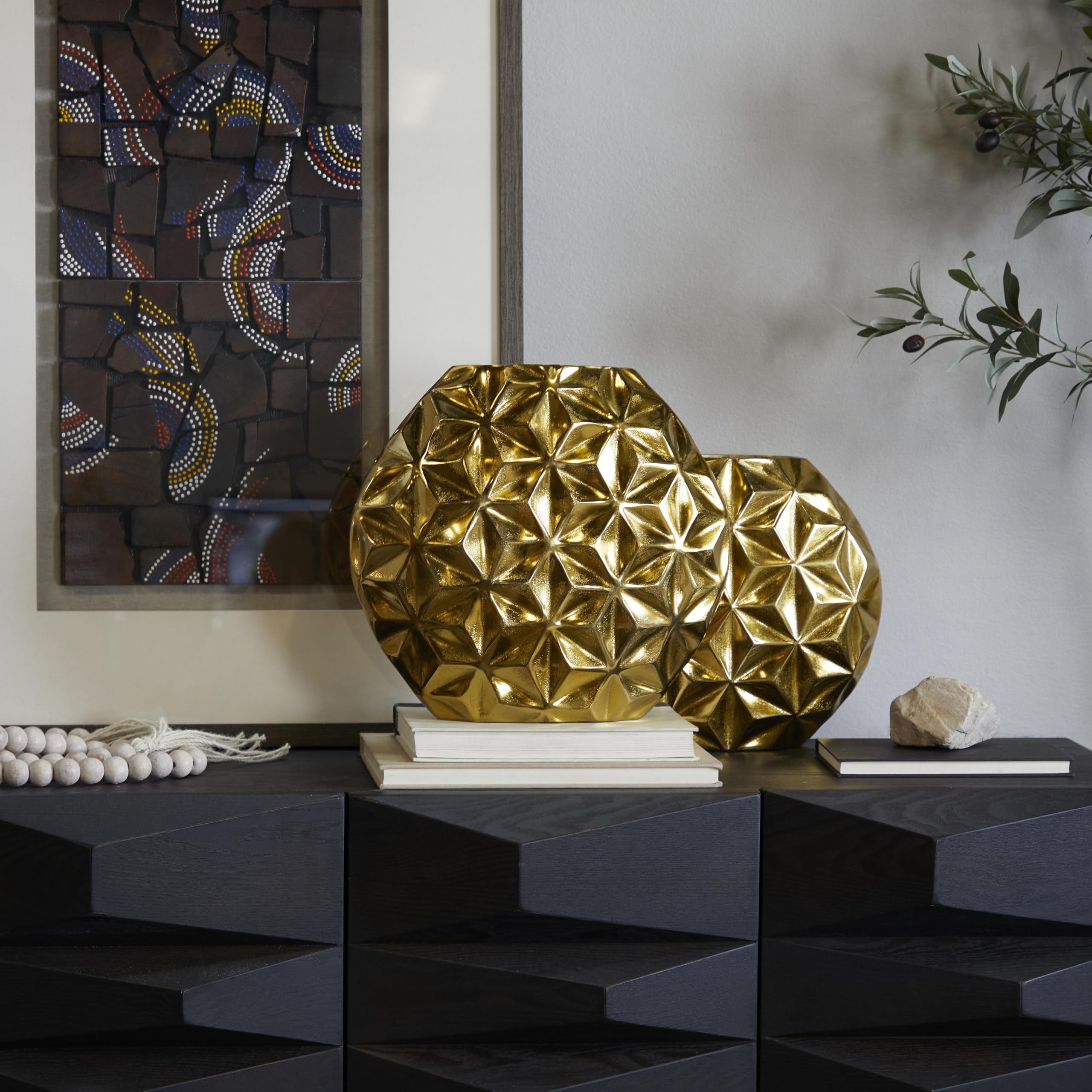 Amazon.co.jp: CosmoLiving by Cosmopolitan アルミニウム 幾何学模様